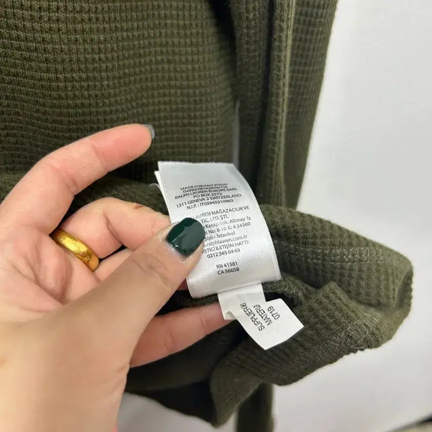 [BUNJANG] Polo Ralph Lauren Waffle Long Sleeve Olive XL / 폴로 랄프로렌 와플 롱슬리브 올리브 XL