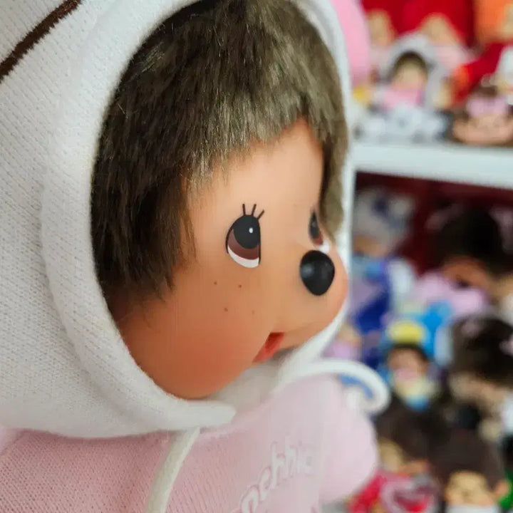 [BUNJANG] Monchhichi x Hello Kitty Collaboration Doll Pink Hoodie / 몬치치 키티 콜라보 인형 핑크 후드티