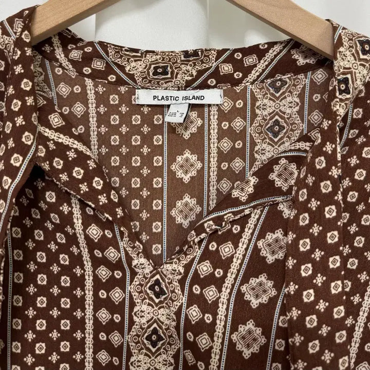 [BUNJANG] Plastic Island Brown Long Dress / 플라스틱아일랜드 브라운 롱원피스