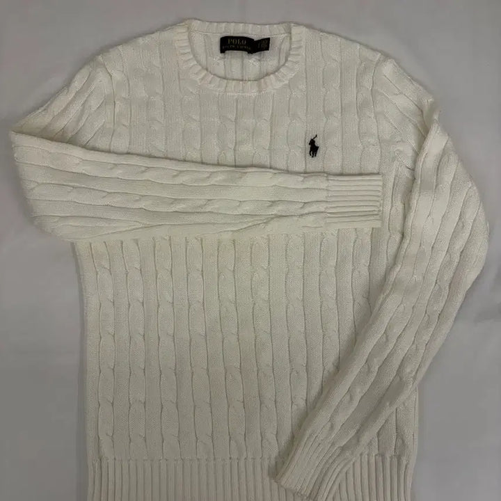 [BUNJANG] Polo Ralph Lauren Cable Knit Sweater White Size S / [S] 폴로 랄프로렌 케이블 니트