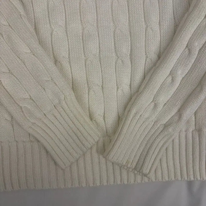 [BUNJANG] Polo Ralph Lauren Cable Knit Sweater White Size S / [S] 폴로 랄프로렌 케이블 니트