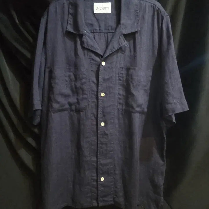 [BUNJANG] Albam Navy Short Sleeve Shirt / albam 알밤 네이비 반팔 셔츠