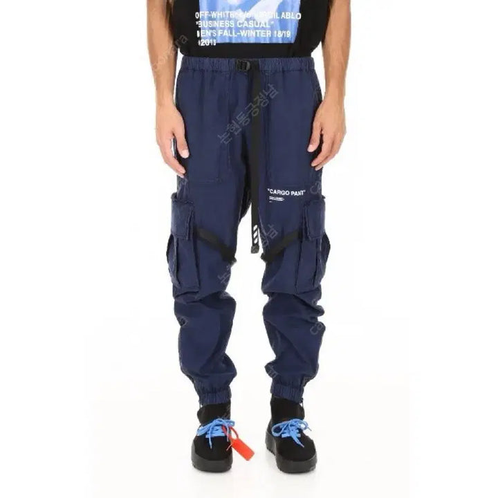 [BUNJANG] Off-White Parachute Cargo Jogger Pants (Navy, Size 36) / 오프화이트 네이비 파라수트 카고 조거 팬츠 (36)