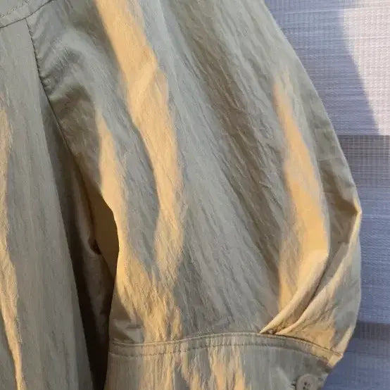 [BUNJANG] Ozesco Beige Half Sleeve Long Dress Windbreaker Jacket / 오즈세컨즈베이지색 하프 슬리브 롱 원피스겸 바람막이자켓