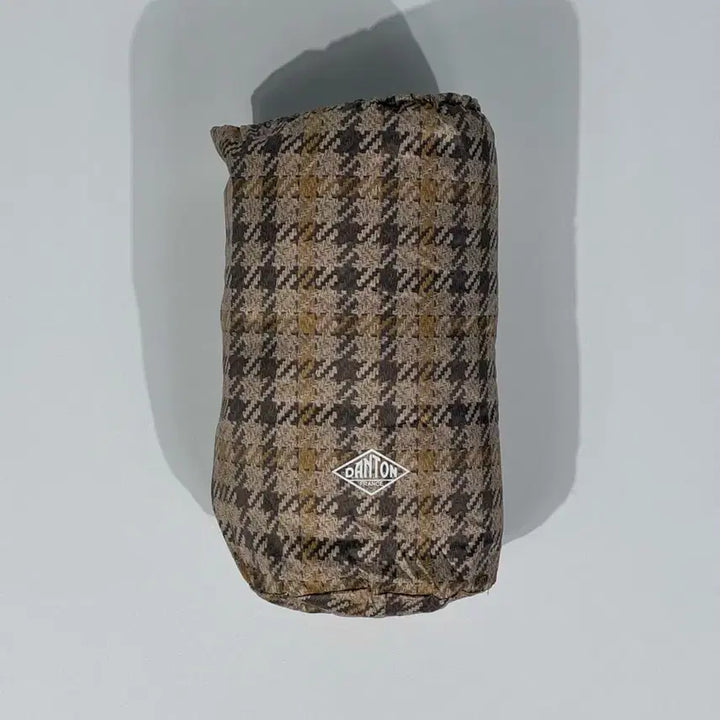 [BUNJANG] DANTON Crewneck Down Vest Beige Check S Size / (W)DANTON 단톤 이너 다운 크루넥 베스트 베이지 체크 S사이즈