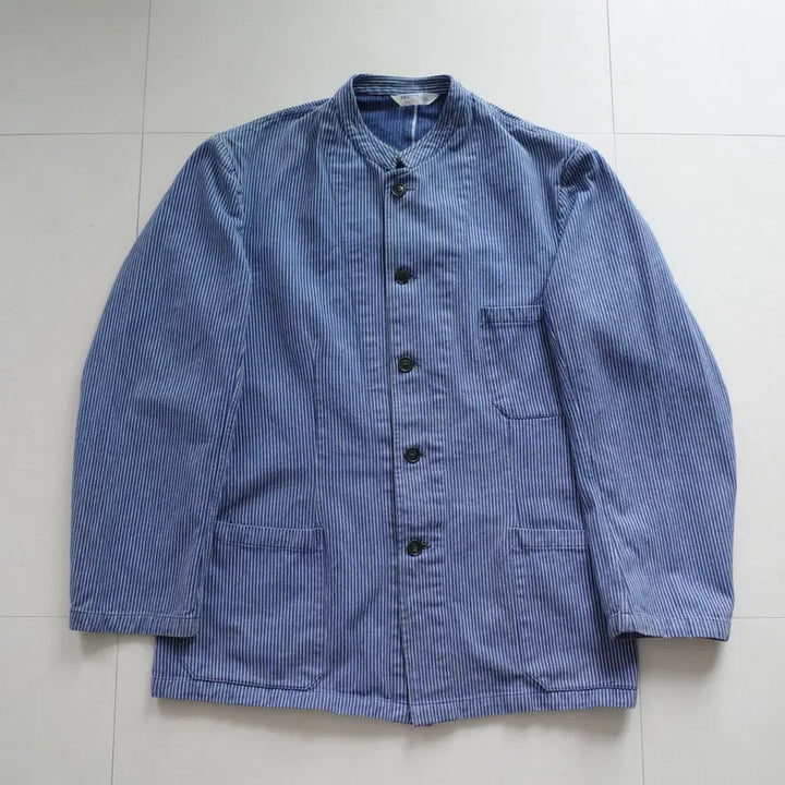 [BUNJANG] Vintage French Artisan Hickory Selvedge Chore Jacket / 70s 프렌치 아티잔 히코리 셀비지 워크 초어 자켓