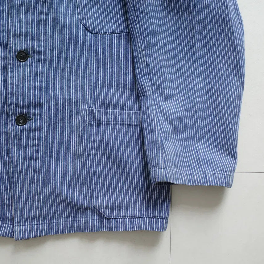 [BUNJANG] Vintage French Artisan Hickory Selvedge Chore Jacket / 70s 프렌치 아티잔 히코리 셀비지 워크 초어 자켓