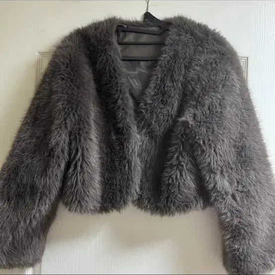 [BUNJANG] No-Collar Fur Jacket / 노카라 퍼자켓