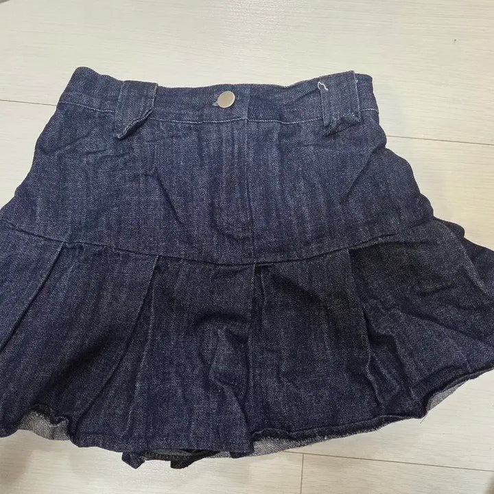 [BUNJANG] Denim Pleated Mini Skirt / 청 데님 플리츠 스커트 치마 미니스커트