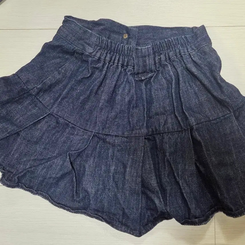 [BUNJANG] Denim Pleated Mini Skirt / 청 데님 플리츠 스커트 치마 미니스커트