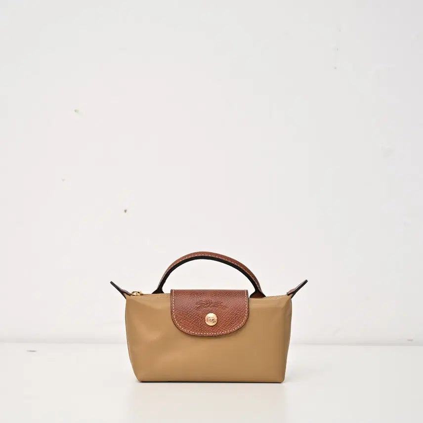 [BUNJANG] Longchamp Nylon and Cowhide Leather Clutch and Shoulder Bag / 롱샴 클러치백 숄더백 카키  나일론 소가죽 여성