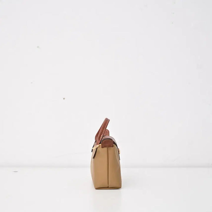 [BUNJANG] Longchamp Nylon and Cowhide Leather Clutch and Shoulder Bag / 롱샴 클러치백 숄더백 카키  나일론 소가죽 여성
