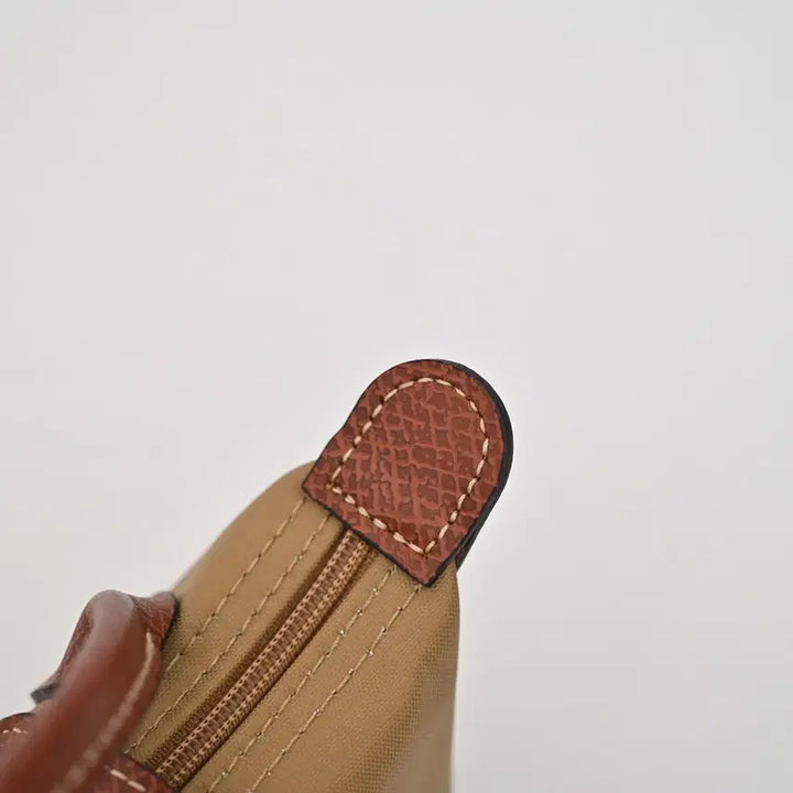 [BUNJANG] Longchamp Nylon and Cowhide Leather Clutch and Shoulder Bag / 롱샴 클러치백 숄더백 카키  나일론 소가죽 여성