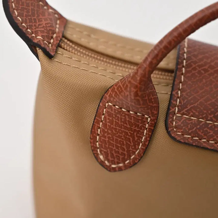 [BUNJANG] Longchamp Nylon and Cowhide Leather Clutch and Shoulder Bag / 롱샴 클러치백 숄더백 카키  나일론 소가죽 여성