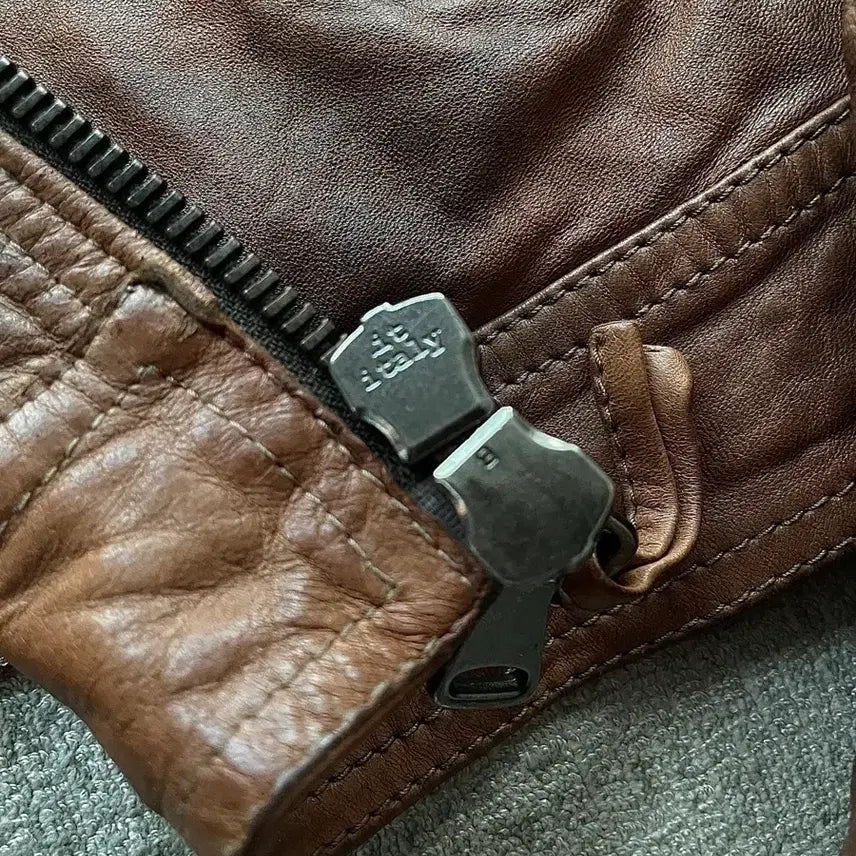 [BUNJANG] Garrett Italian Lambskin Leather Racer Jacket / 가렛 italy made 파티나 공법 램스킨 레더레이서 자켓