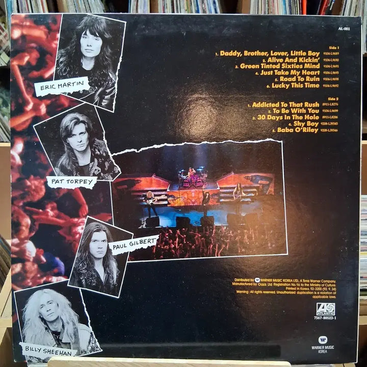 [BUNJANG] Mr. Big Live LP Record / 소장가치 미스터 빅 라이브 LP 음반 할인