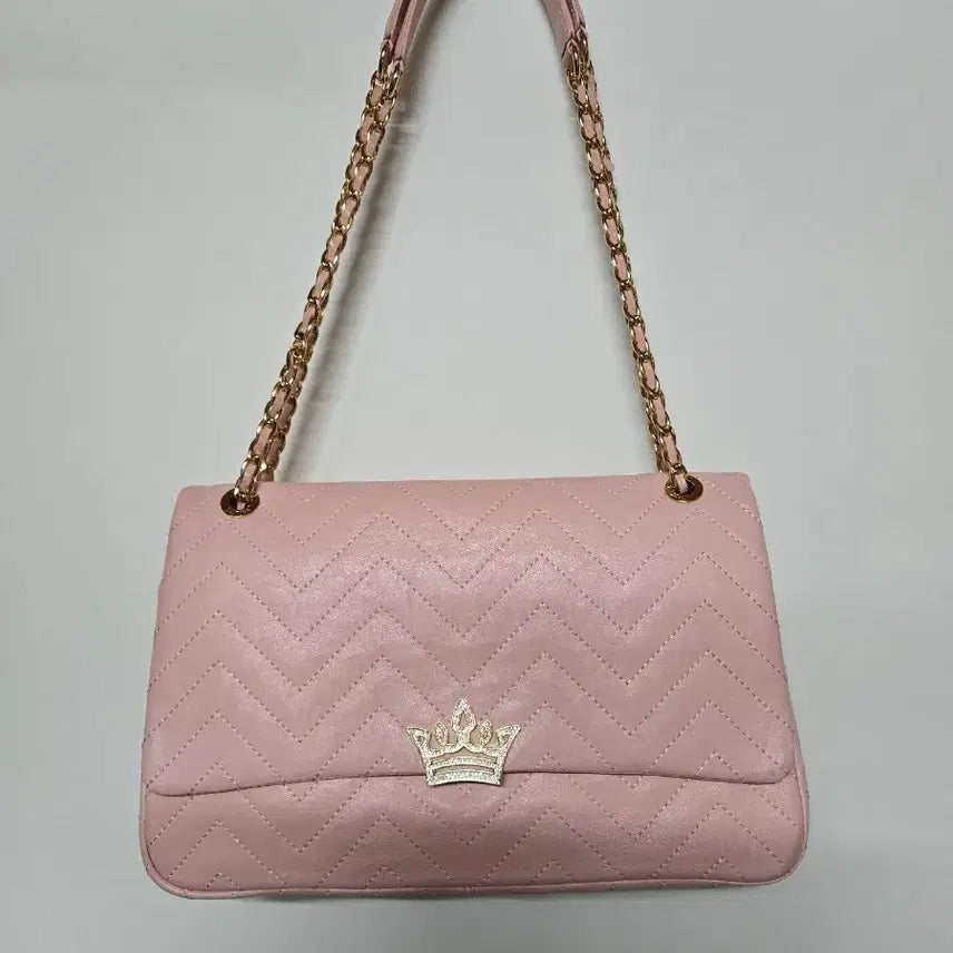 [BUNJANG] J.estina Pink Quilting Chain Shoulder Bag / 제이에스티나 핑크 퀼딩 체인 숄더백