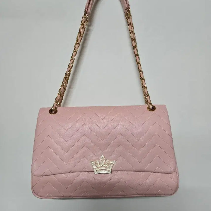 [BUNJANG] J.estina Pink Quilting Chain Shoulder Bag / 제이에스티나 핑크 퀼딩 체인 숄더백