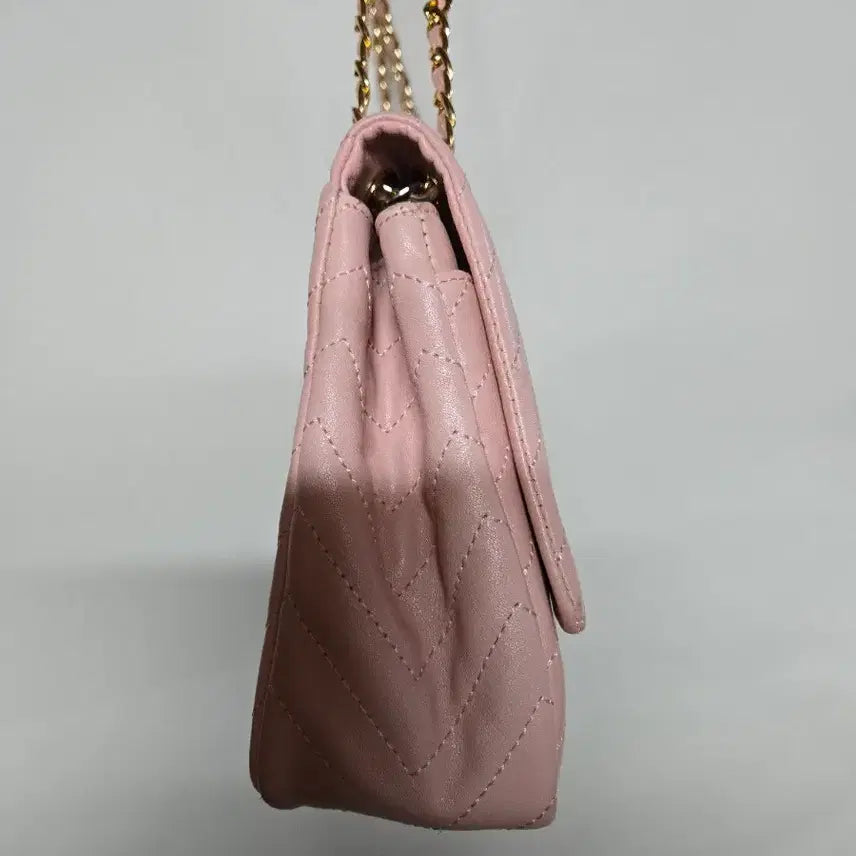 [BUNJANG] J.estina Pink Quilting Chain Shoulder Bag / 제이에스티나 핑크 퀼딩 체인 숄더백
