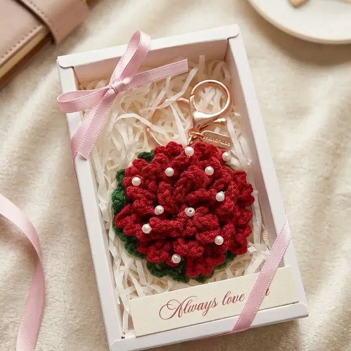 [BUNJANG] Handmade Crochet Carnation Keychain / 핸드메이드 카네이션 뜨개 키링