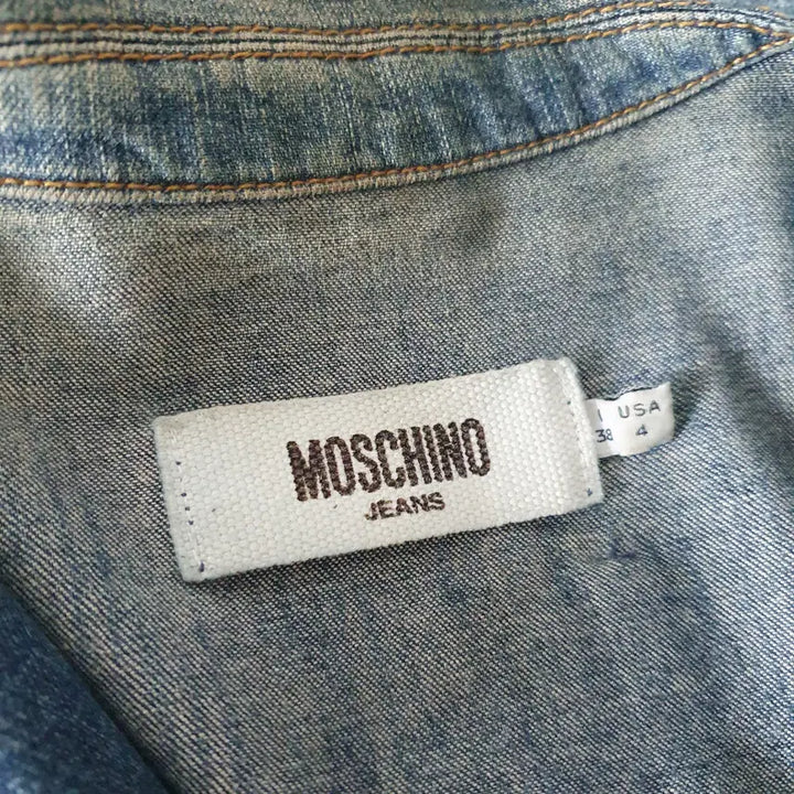 [BUNJANG] Moschino Y2K Patchwork Washed Denim Jacket / 모스키노 Y2K 패치워크 워싱 데님 자켓 청자켓
