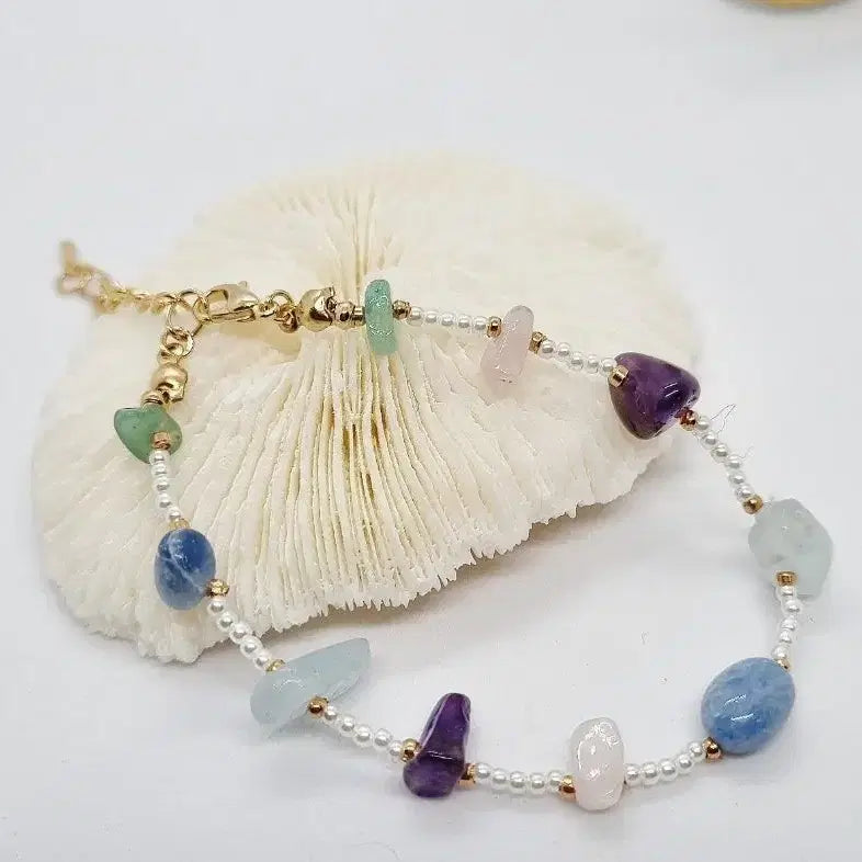 [SOLD OUT] 새제품.핸드메이드) 천연석믹스 faux pearls Bracelet
