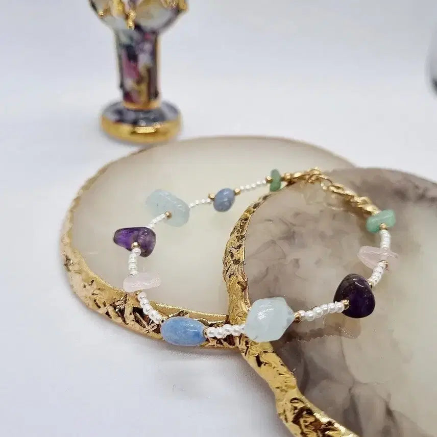 [SOLD OUT] 새제품.핸드메이드) 천연석믹스 faux pearls Bracelet