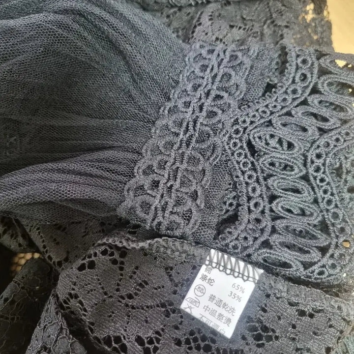 [BUNJANG] Black Lace See-through Blouse 55 / 블랙 레이스 시스루 블라우스 55  새것수준컨디션