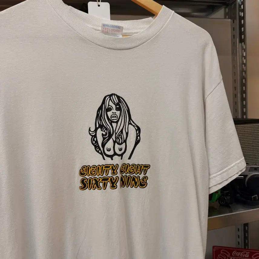 [BUNJANG] Hanes 69 Sexual Cartoon T-shirt / 90S 헤인즈 베이스 섹슈얼 카툰 69 티셔츠