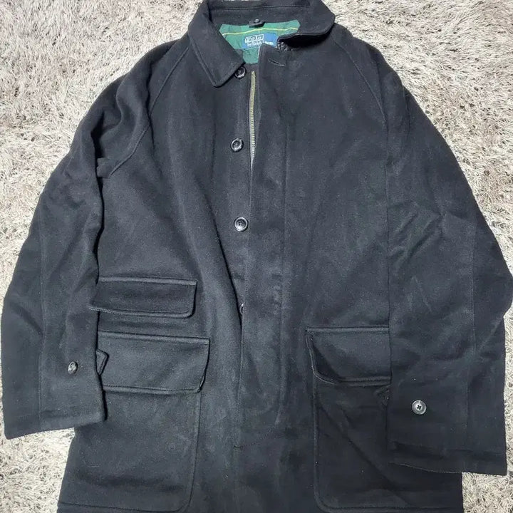 [BUNJANG] Polo Ralph Lauren Black Wool Car Coat / 폴로 랄프로렌 블랙 울 카코트