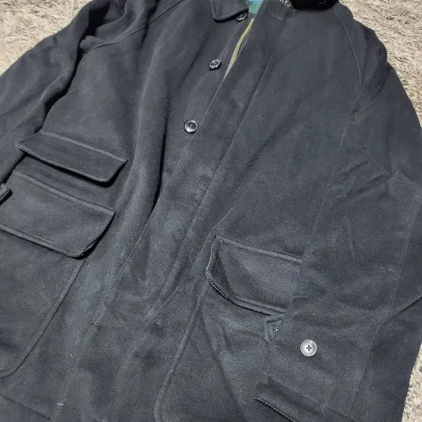 [BUNJANG] Polo Ralph Lauren Black Wool Car Coat / 폴로 랄프로렌 블랙 울 카코트