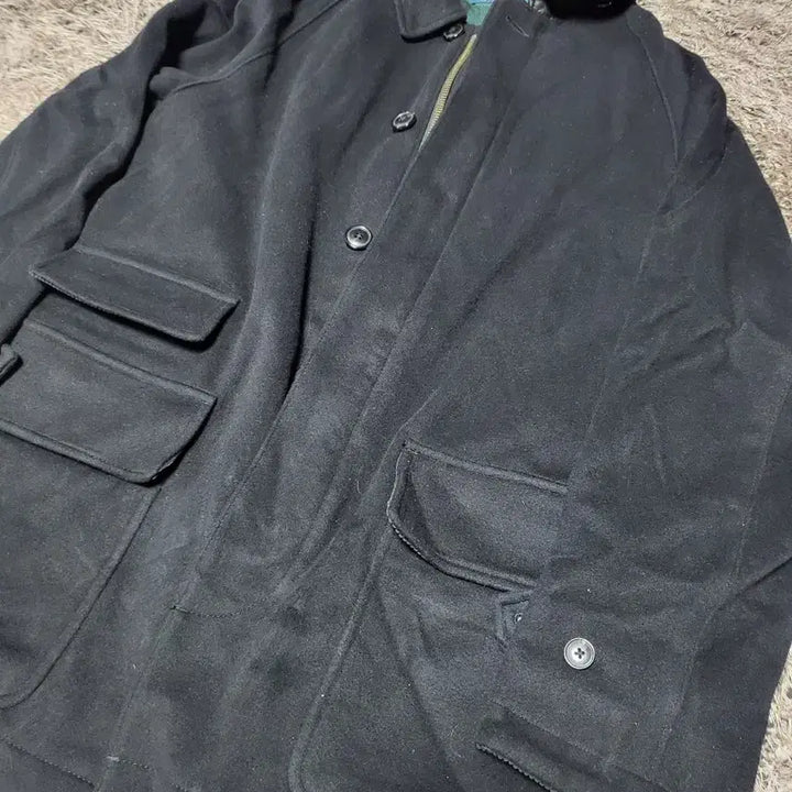 [BUNJANG] Polo Ralph Lauren Black Wool Car Coat / 폴로 랄프로렌 블랙 울 카코트
