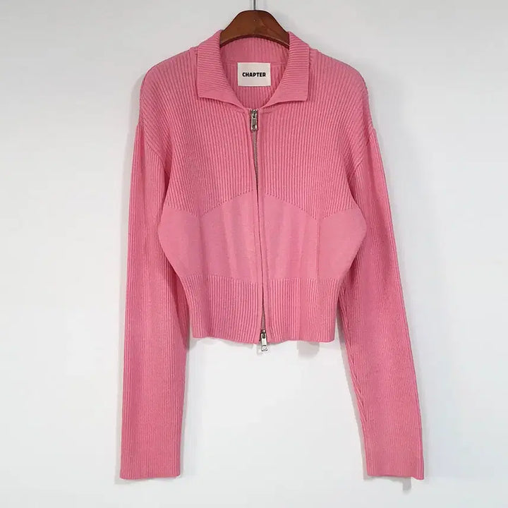 [BUNJANG] CHAPTER Two-Way Ribbed Knit Zip-Up / CHAPTER 투웨이 골지 니트짚업