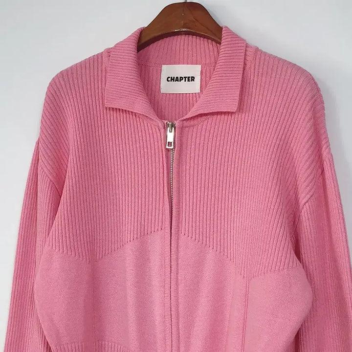 [BUNJANG] CHAPTER Two-Way Ribbed Knit Zip-Up / CHAPTER 투웨이 골지 니트짚업