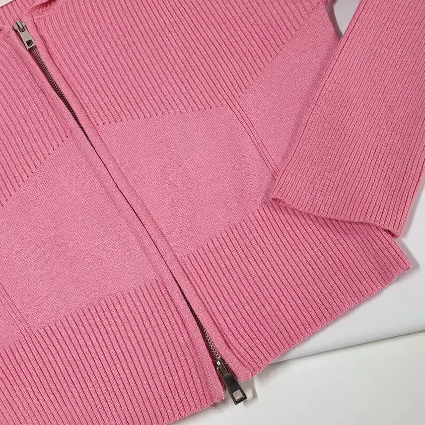 [BUNJANG] CHAPTER Two-Way Ribbed Knit Zip-Up / CHAPTER 투웨이 골지 니트짚업