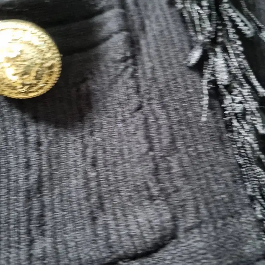 [BUNJANG] Black Fringe Shawl Detail Cardigan / 블랙 프린지 슐장식 가디건 55