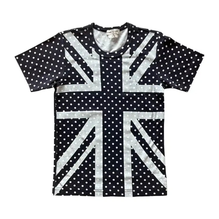 [BUNJANG] Comme des Garcons Polka Dot Union Jack Short Sleeve T-Shirt / 꼼데가르송 도트 유니온 잭 반팔 티셔츠