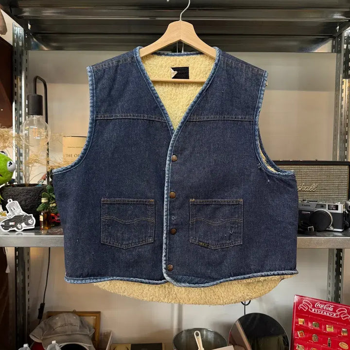[BUNJANG] Sears Roebucks Denim Vest - XL Vintage / 시어스 로벅스 데님 베스트 xl 조끼 미국빈티지