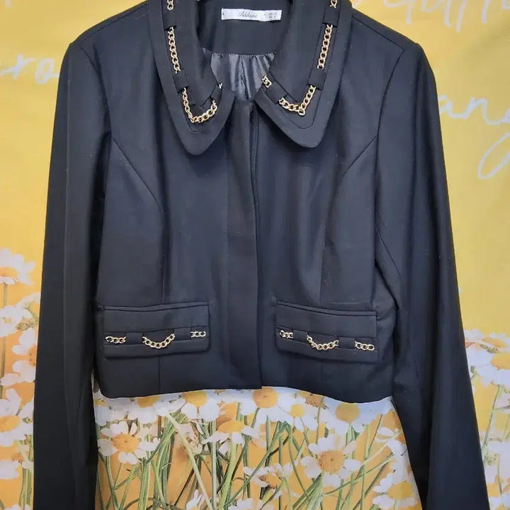 [BUNJANG] Adelyne Chain Detail Black Spring Jacket - Size S / Adelyne  체인 장식 블랙 봄자켓 S