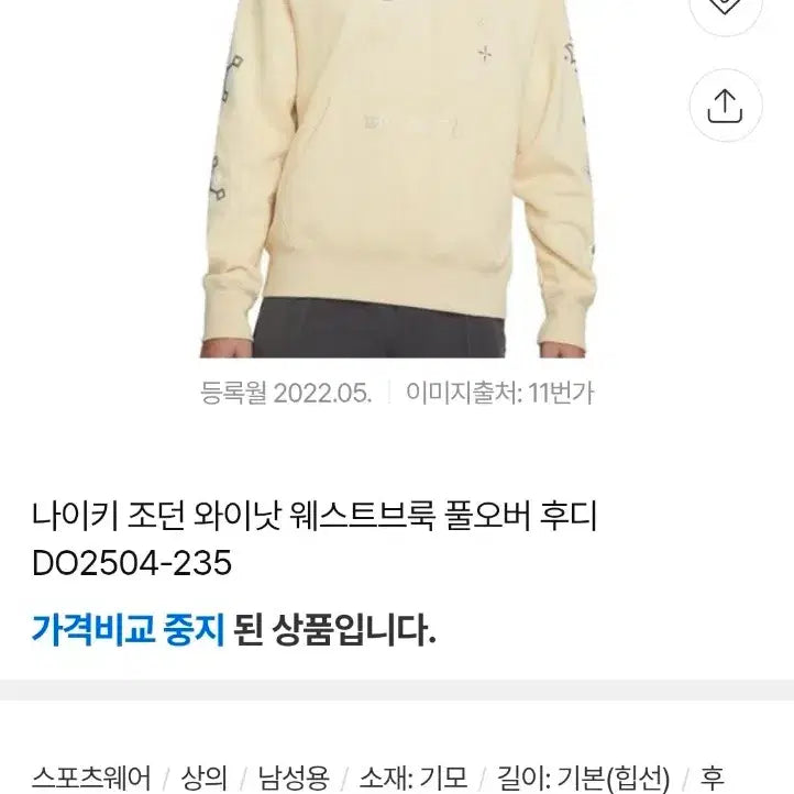 [BUNJANG] Nike Jordan Fleece Hoodie (Size 105) / 나이키 조던 기모후드 105 가슴57 기장69