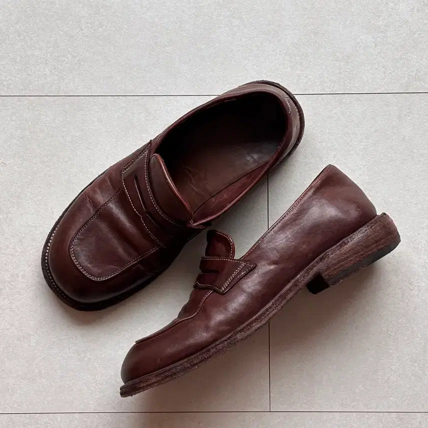 [BUNJANG] Kinch OVATE 500(a) Washed Horse Leather Penny Loafers Brown 285 / 킨치 OVATE 500(a) 브라운 285 / 워시드 호스레더 페니로퍼