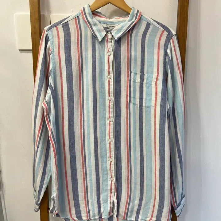 [BUNJANG] L.L.Bean 100% Linen Multi Stripe Shirt XL / [XL] 엘엘빈(L.L.Bean) 100% 린넨 멀티 스트라이프 셔츠