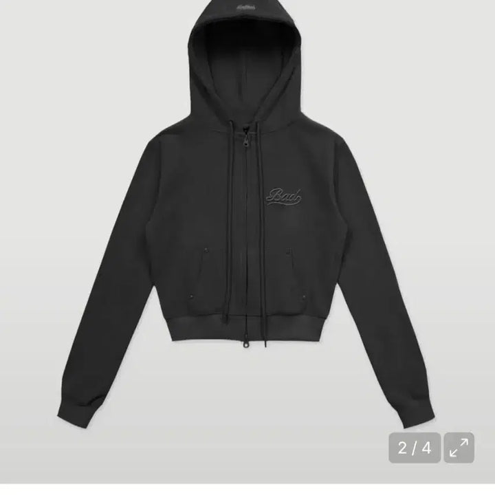 [BUNJANG] Bad Blood Beyond Soft Cropped Hoodie Black / 배드블러드 비욘드 소프트 후드집업 블랙