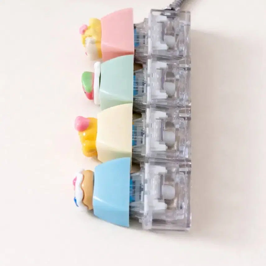 [BUNJANG] Pastel 4-Piece Keycap Keyring / 파스텔4구파츠청축키캡키링