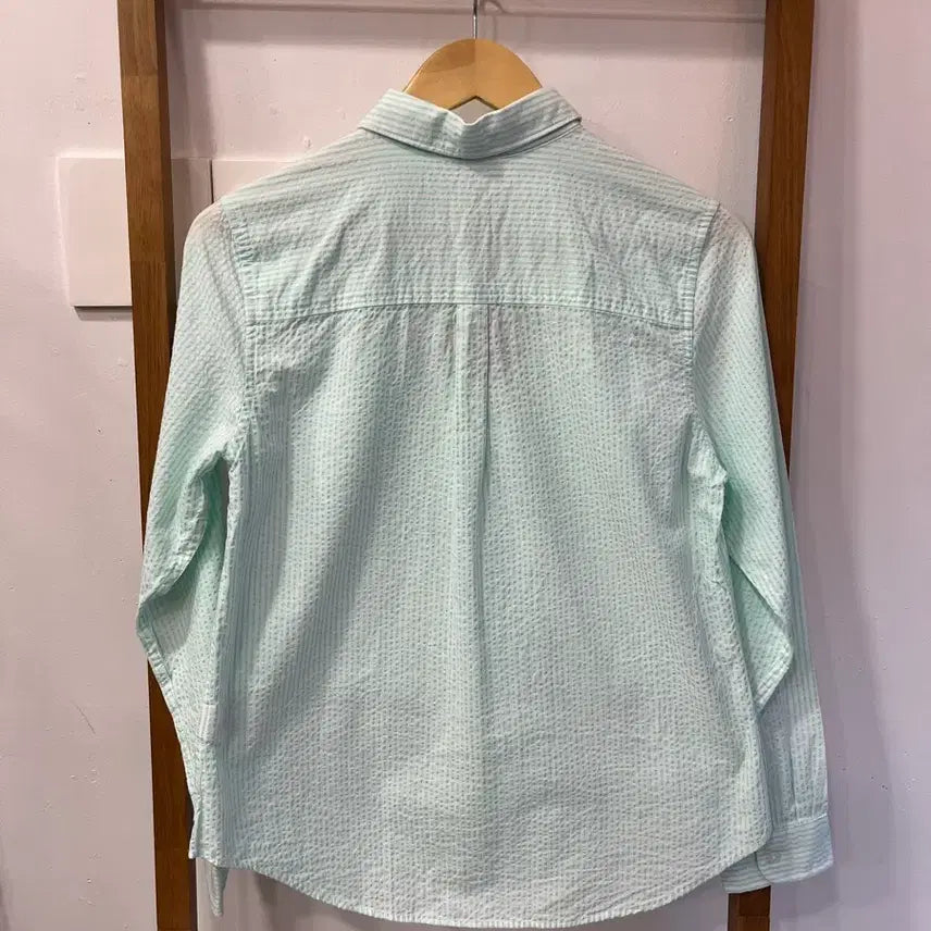 [BUNJANG] L.L.Bean Seersucker Check Shirt Mint / [M] 엘엘빈(L.L.Bean) 민트 시어서커 체크 셔츠