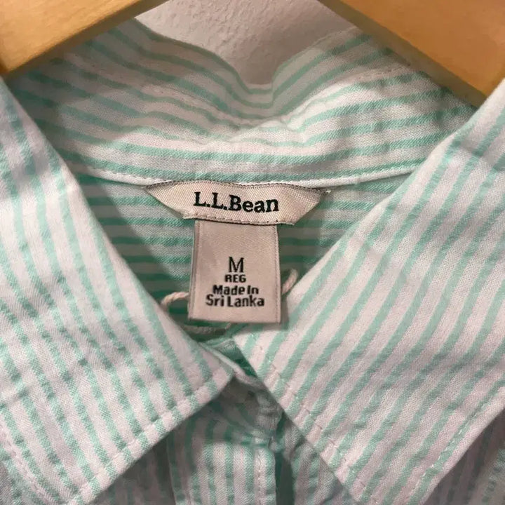 [BUNJANG] L.L.Bean Seersucker Check Shirt Mint / [M] 엘엘빈(L.L.Bean) 민트 시어서커 체크 셔츠