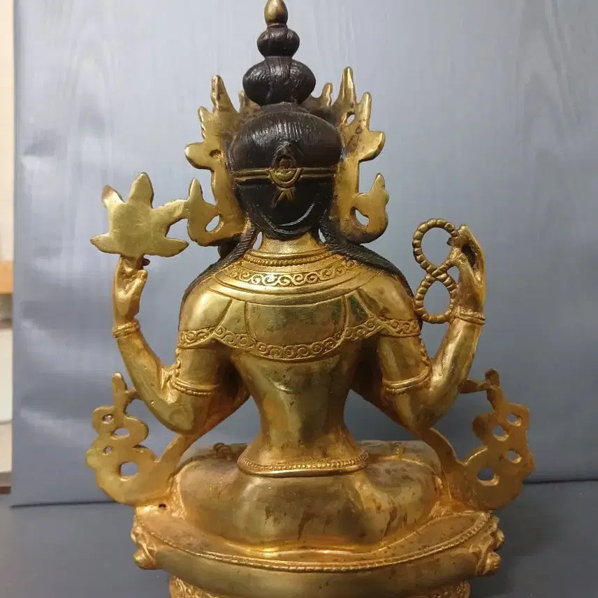 [BUNJANG] Brass Guan Yin Statue / 황동 관세음보살 불상 조각상