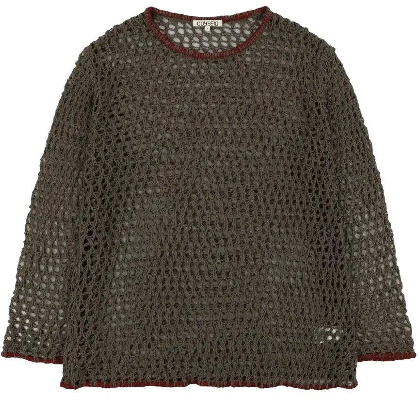 [BUNJANG] Koeseiyo Hole Knit Brown Sweater / 코이세이오 홀 니트 브라운 2