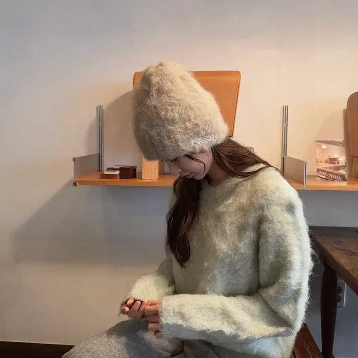 [BUNJANG] Rockfish Weatherwear Shaggy Beanie - Sage / 락피쉬웨더웨어 비니 SHAGGY BEANIE 세이지