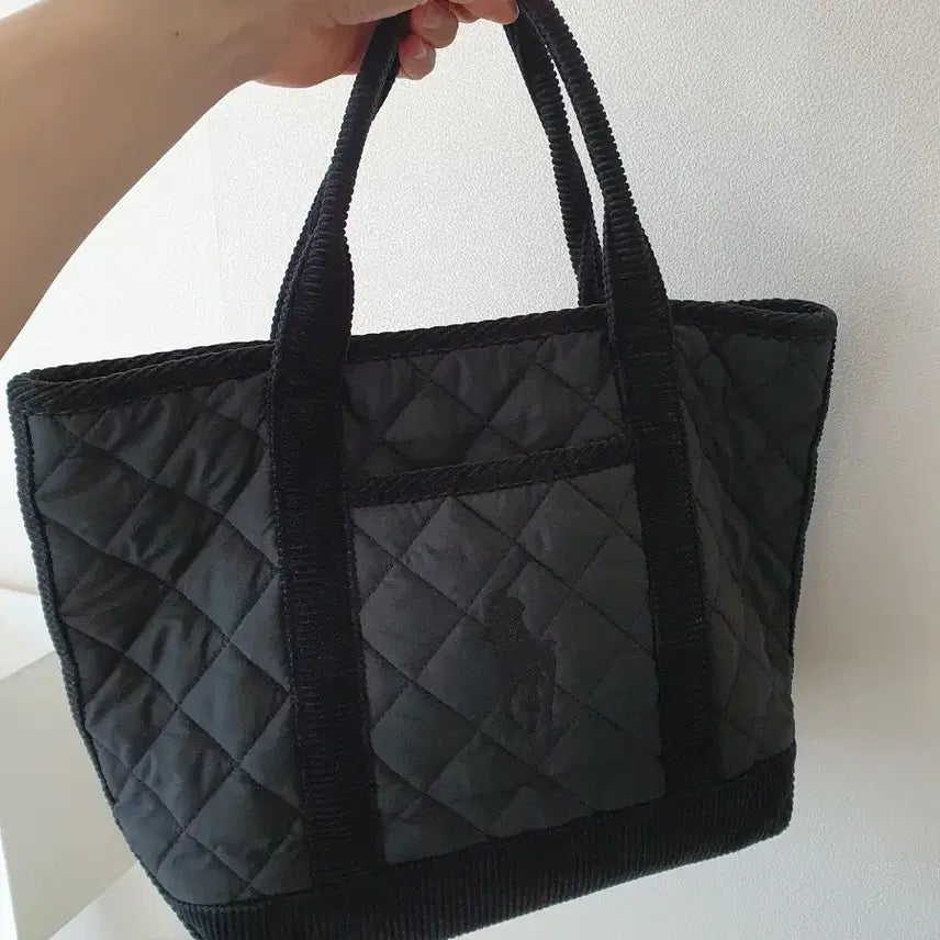 [BUNJANG] Ralph Lauren Quilted Tote Bag / 정품 랄프로렌 블랙 퀼팅 토트백